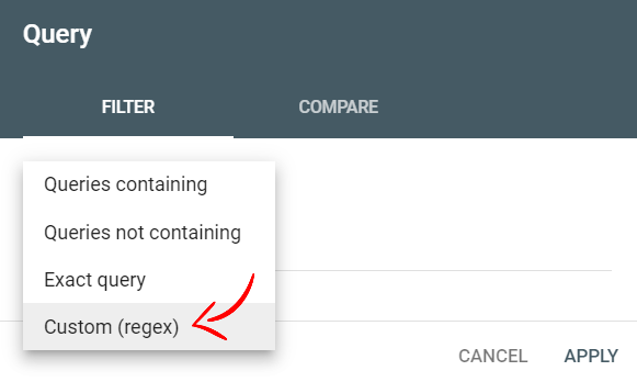 Select the Custom (regex) option