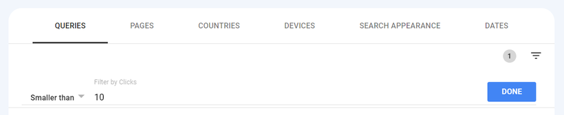 Select Smaller Than and put 10 or any, but not more than 30.