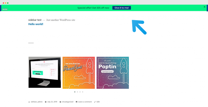 installing a notification bar on clients website