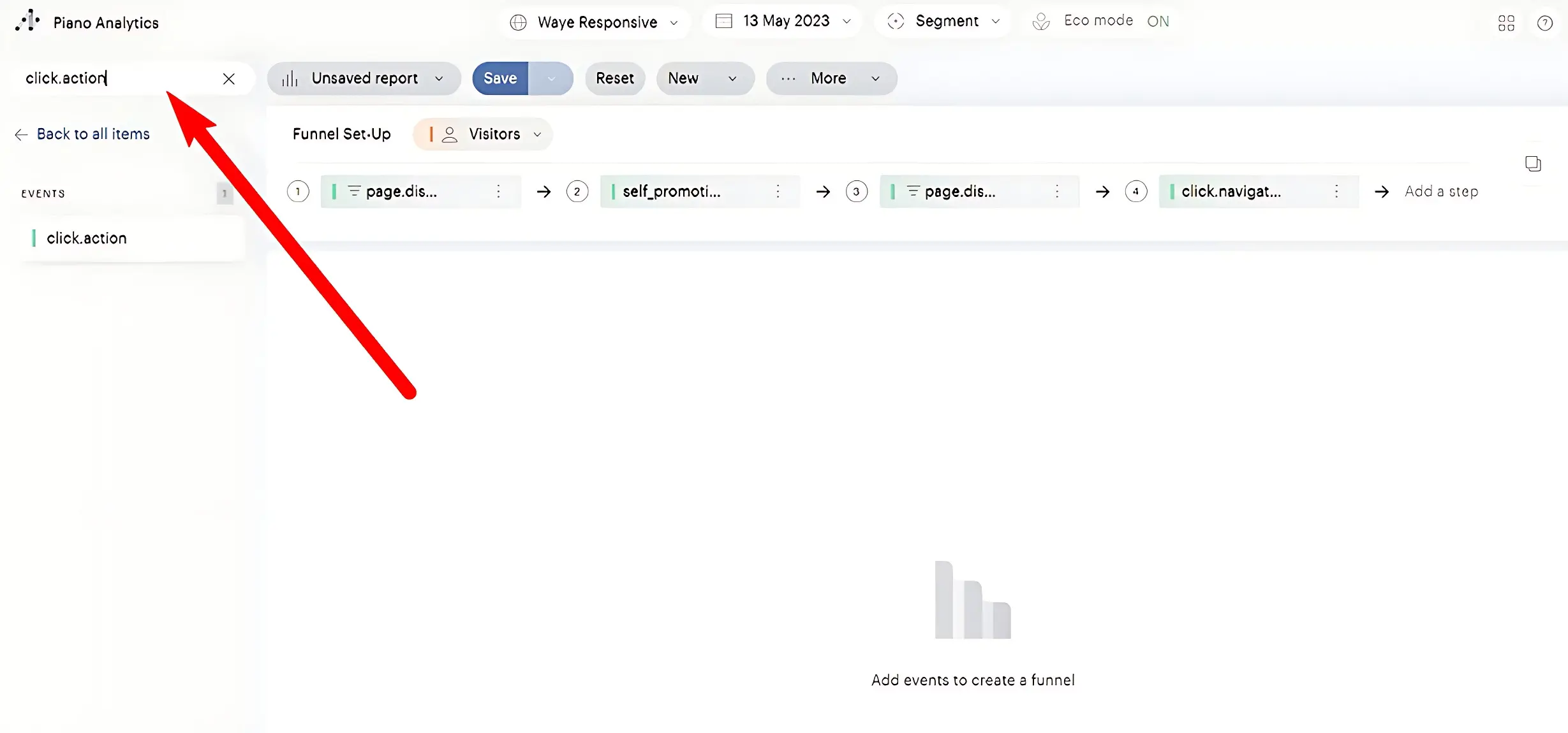 Add click.action Event in Piano Analytics