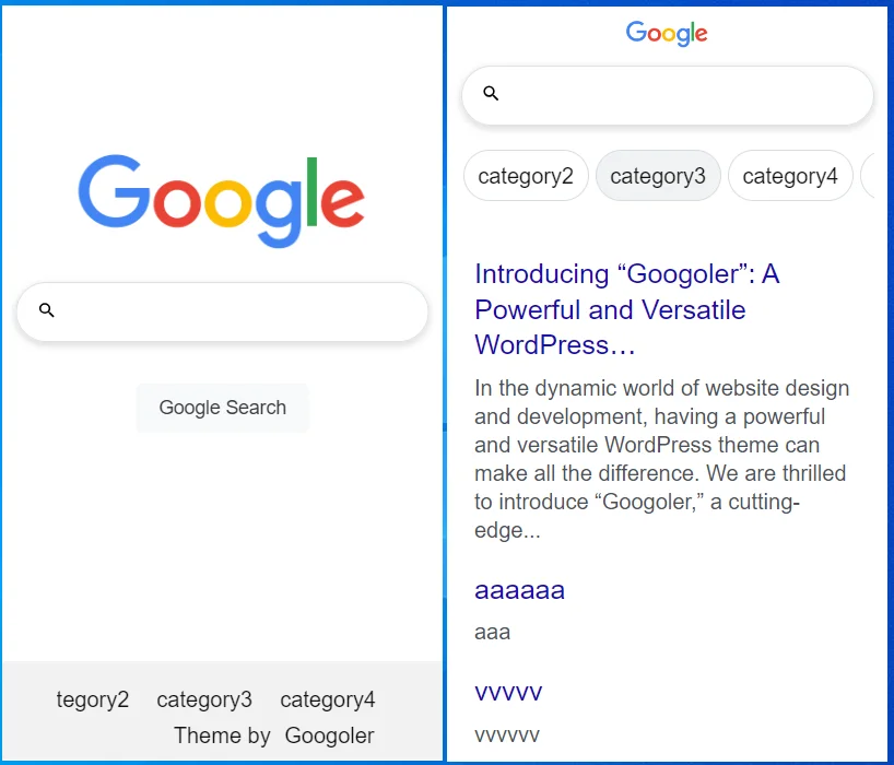 Wordpress Theme Like Google - fully responsive