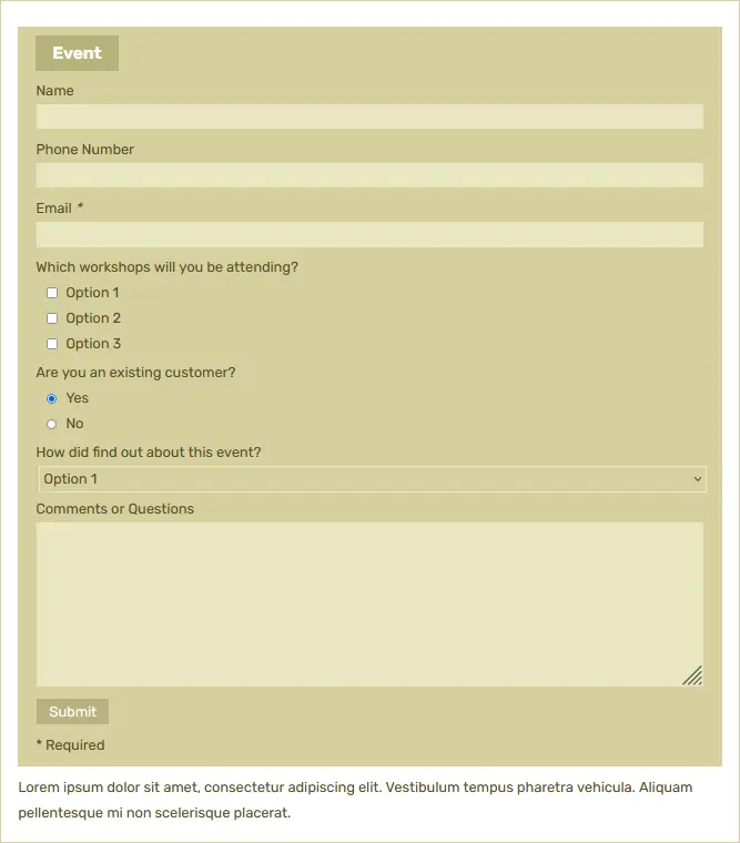 CF7 Template: Event Form - Cargo
