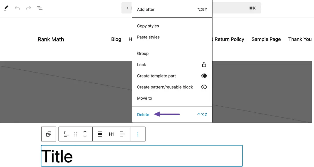 How to Hide Title on Page