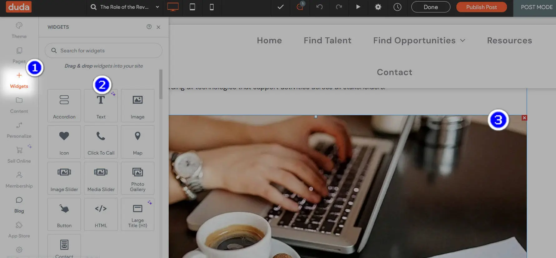 add an image in Duda