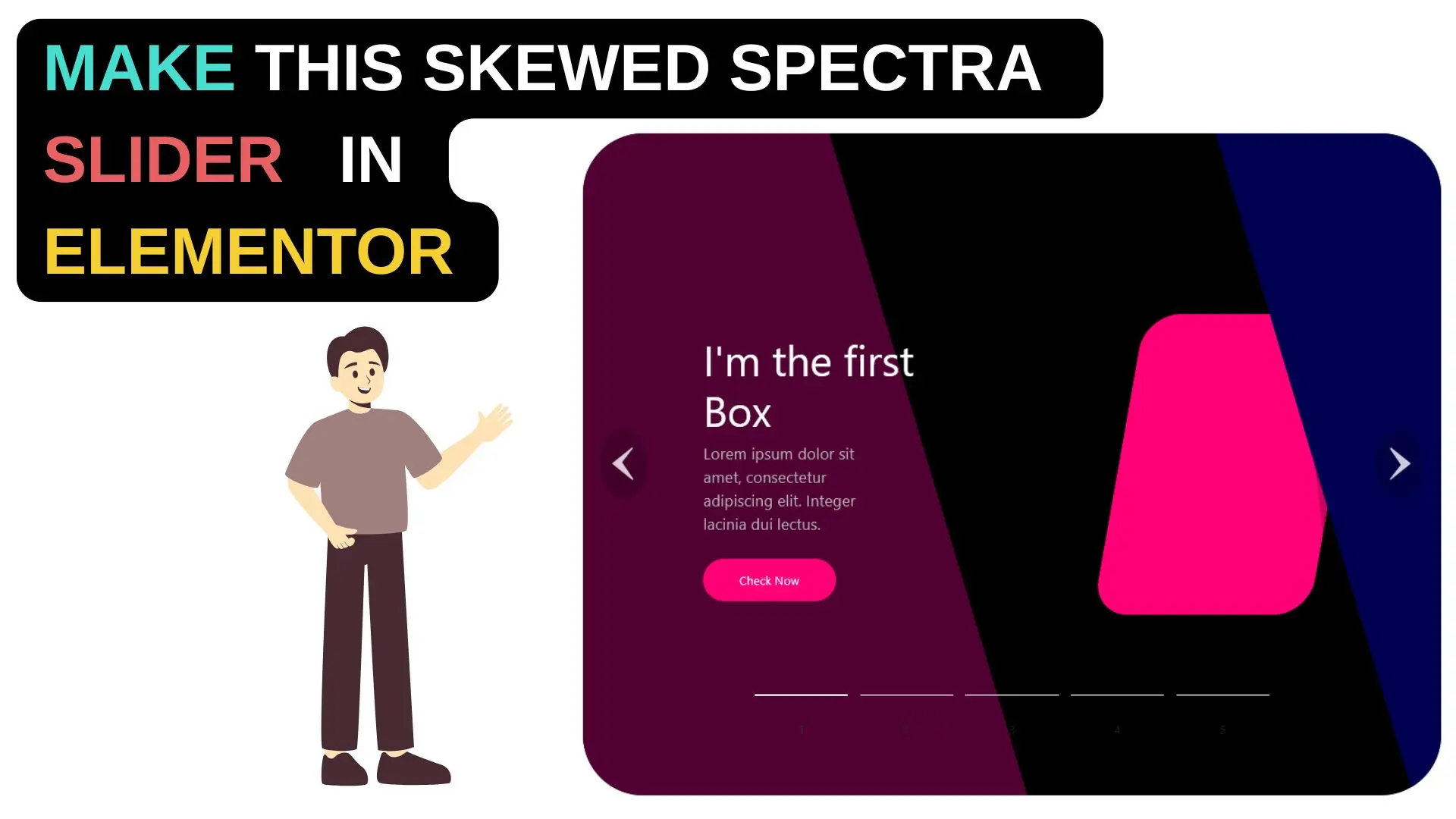 Skewed Spectra Slideshow in WordPress Elementor
