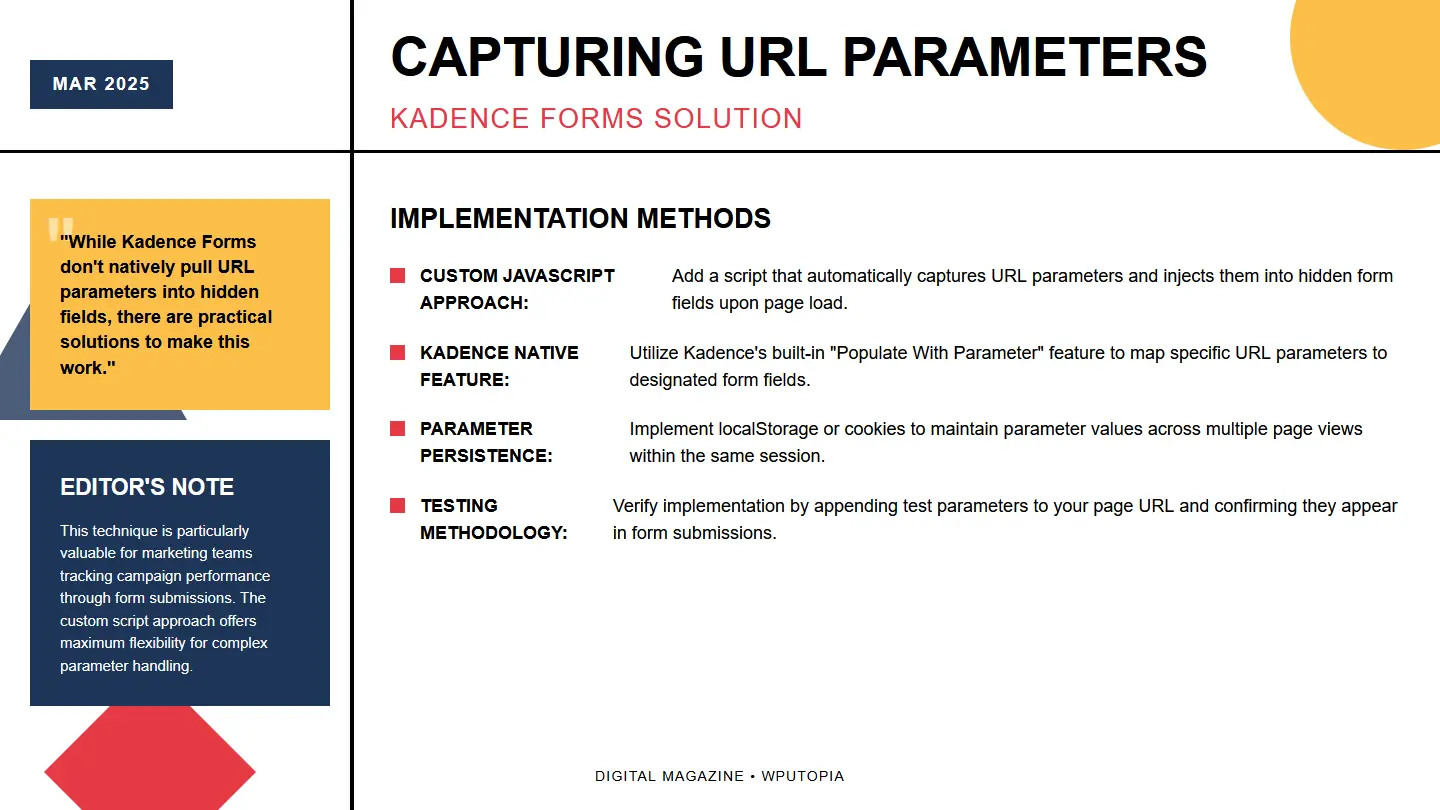 Get Parameters in Kadence Form