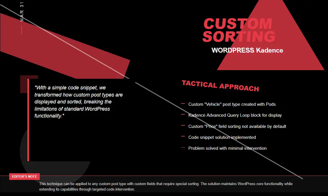 Query Loop (Adv) Sort By Custom Post Type