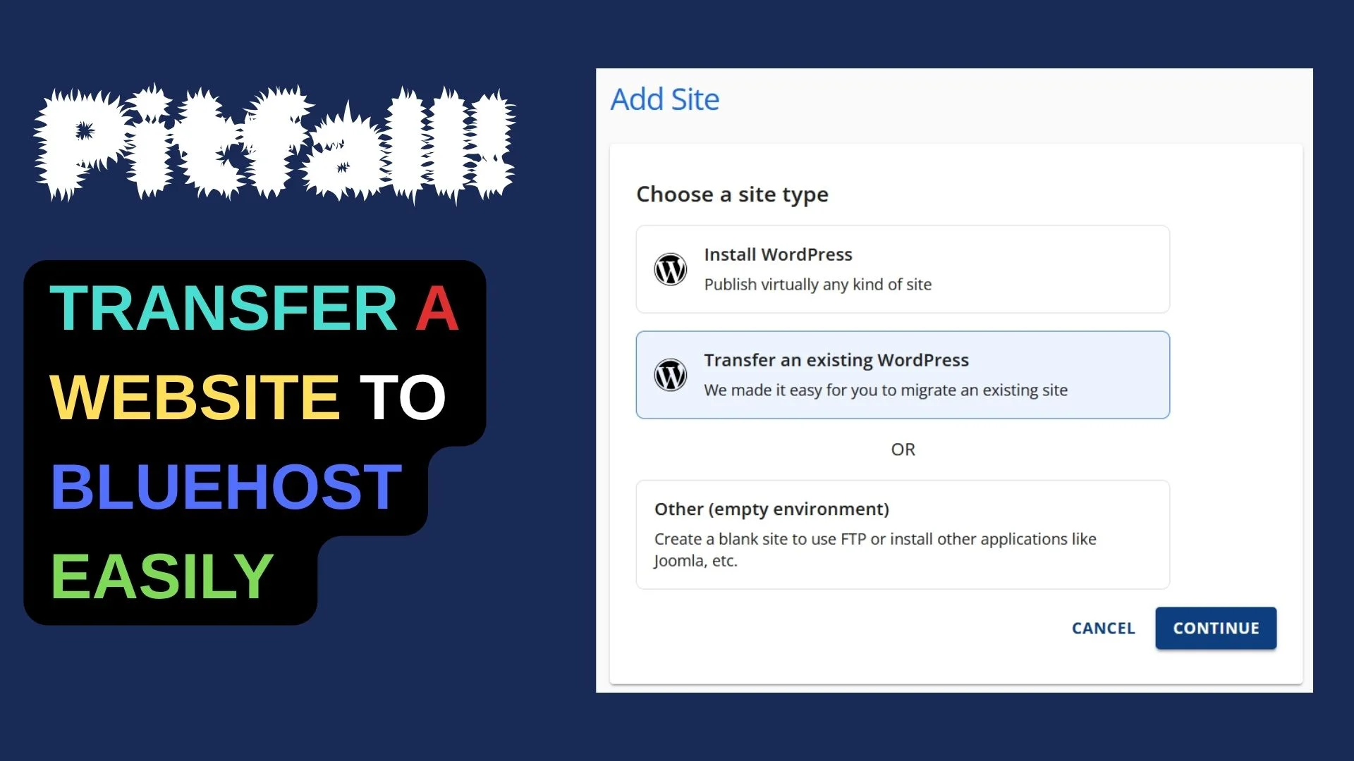 Transfer a website to bluehost easily